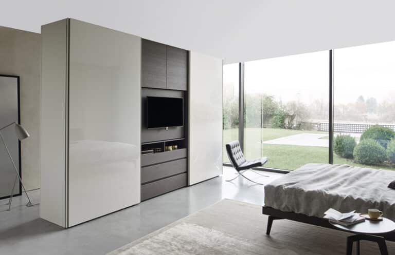 sangiacomo zweefdeurkast odeon wit taupe glas